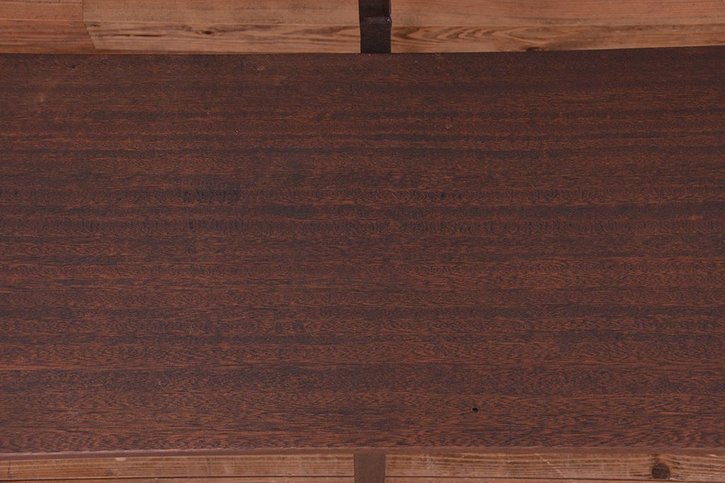 アンティーク家具　★古材無垢材を使った背もたれ付シンプル長イス・ベンチ(長椅子)(中)