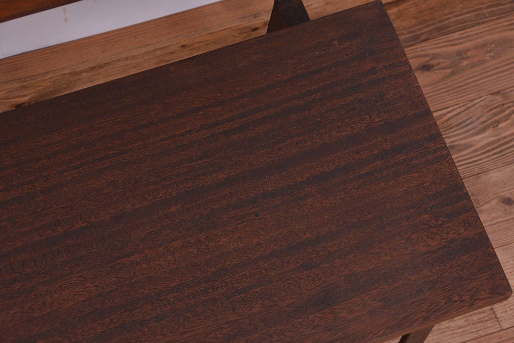 アンティーク家具　★古材無垢材を使った背もたれ付シンプル長イス・ベンチ(長椅子)(中)