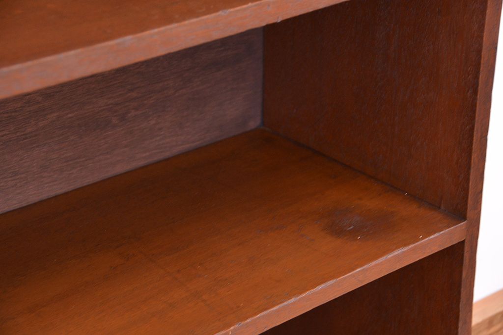 アンティーク家具　アンティーク　古い学校の大型脚付きシンプル飾り棚(陳列棚)【大】