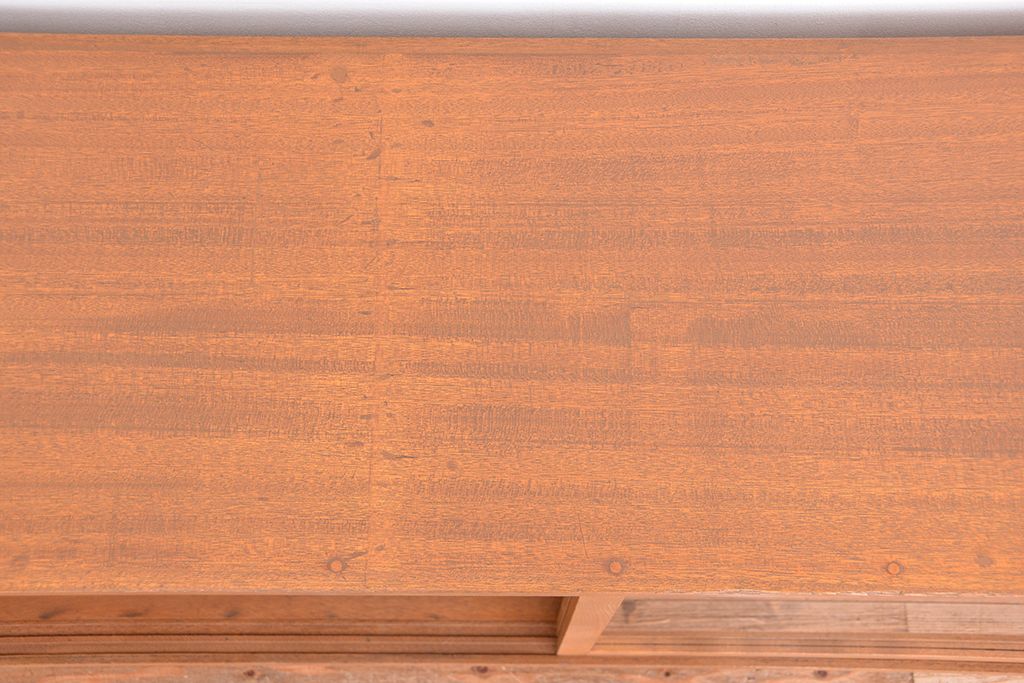 アンティーク家具　1970年代　古い学校の脚付きガラス収納棚(食器棚、本棚、飾り棚)