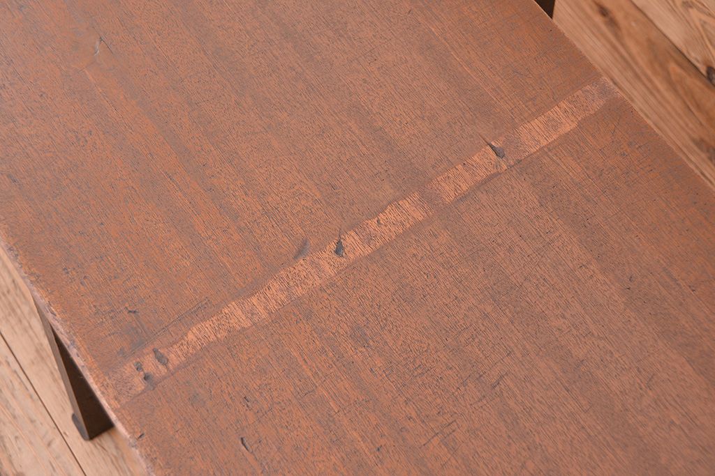 アンティーク家具　★古材無垢材を使った背もたれ付シンプル長イス・ベンチ(長椅子)【小】