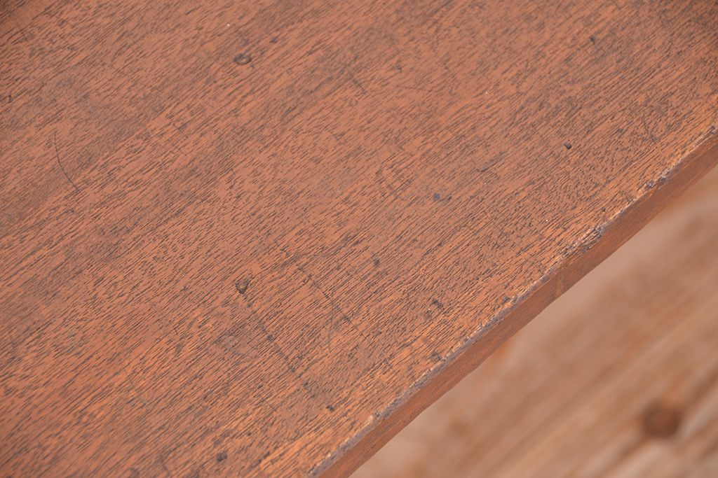アンティーク家具　★古材無垢材を使った背もたれ付シンプル長イス・ベンチ(長椅子)【小】