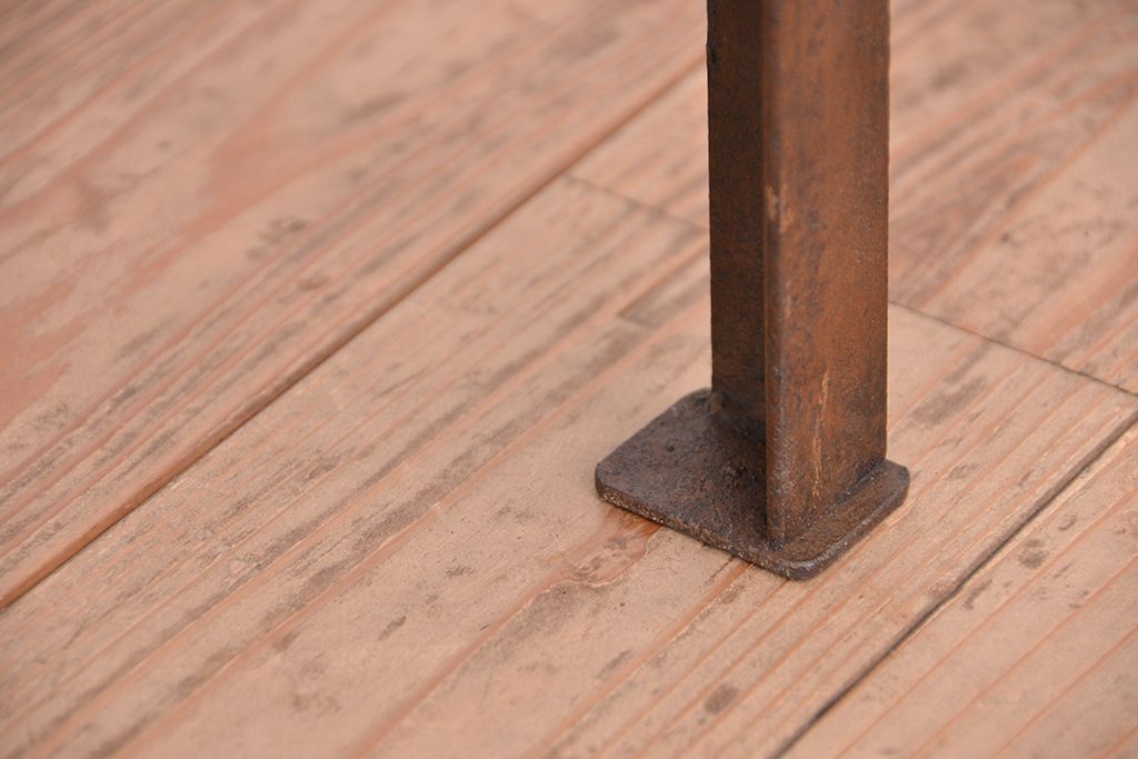 アンティーク家具　★古材無垢材を使った背もたれ付シンプル長イス・ベンチ(長椅子)【小】