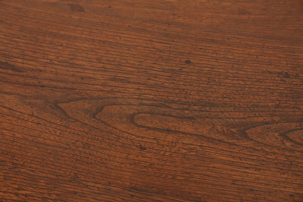 アンティーク家具　アンティーク　古いナラ材のシックな色合いの片袖机?