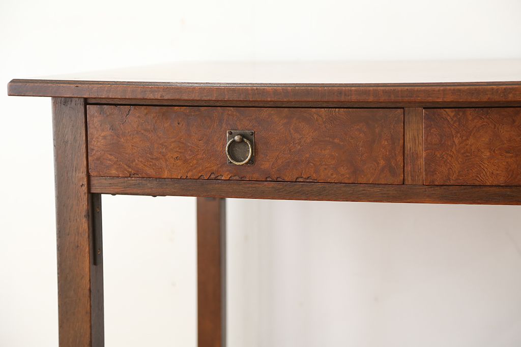 レトロ家具　昭和レトロ 古い木のかわいいアンティーク平机(テーブル・作業台)