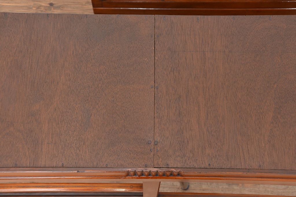 レトロ家具　昭和レトロ シンプルな二段重ね大型収納棚(ガラスケース/食器棚)