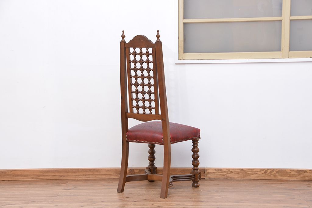 中古　ハイバック使い込まれたダイニングチェア(椅子、イス)