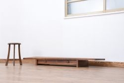 アンティーク家具　アンティーク　天板一枚板　古い木の引き出し付き裁ち板(反り有り)(テーブル・作業台)