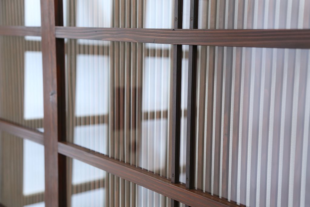 古民具・骨董　極上!状態の良いガラス入り格子戸5枚セット