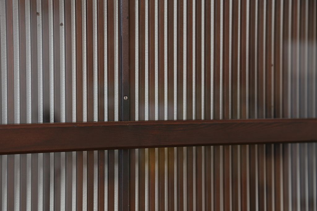 ★古民具・骨董　桟が細かく繊細なガラス格子戸2枚セット