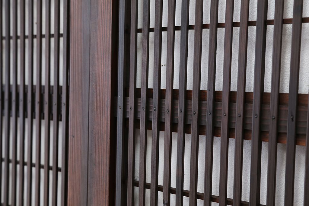 ★古民具・骨董　裏障子付き格子戸2枚セット