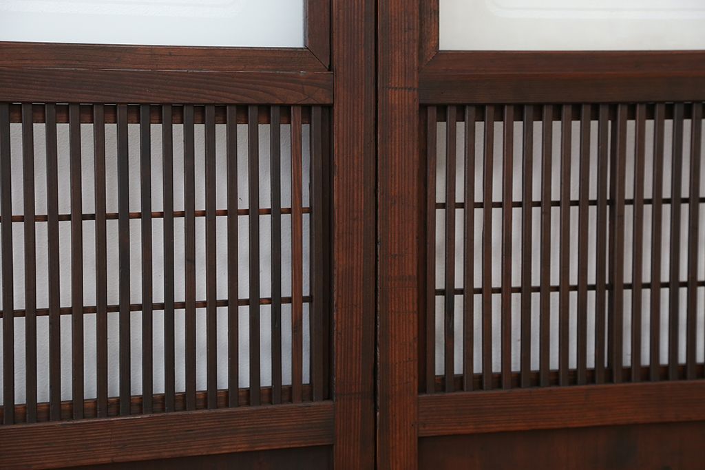 ★古民具・骨董　裏障子付き格子戸2枚セット
