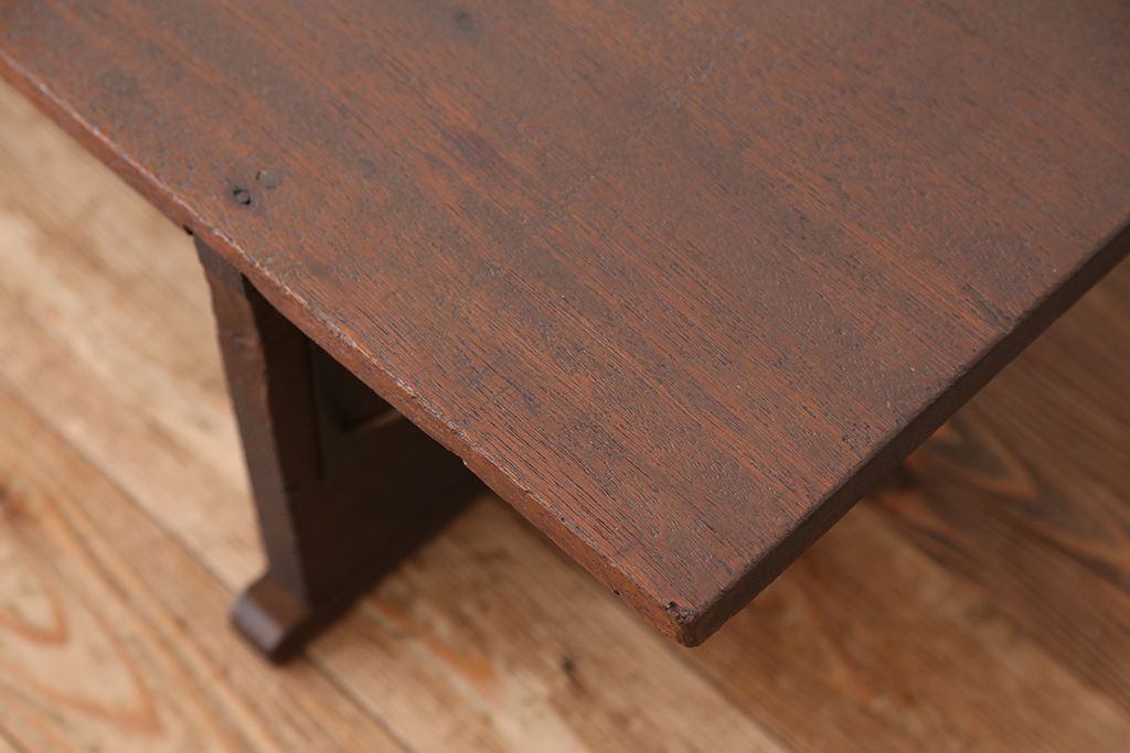 アンティーク家具　★古民具・骨董　古い木の高脚裁ち板(作業台/机/テーブル)
