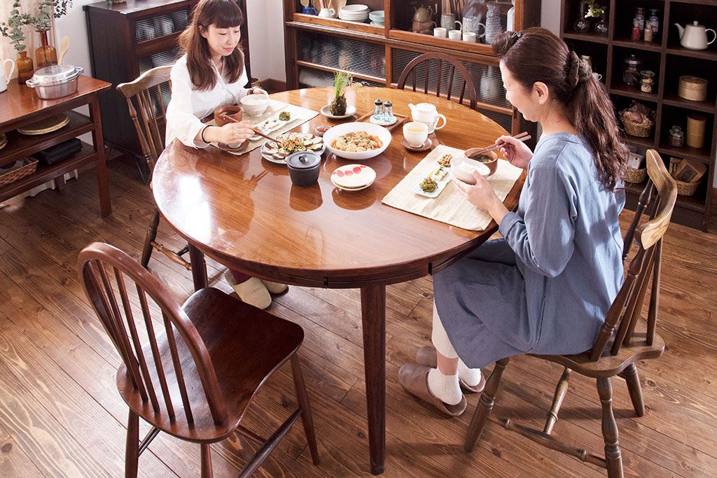 北欧家具　1970〜80年　デンマーク製　特大拡張式　ローズウッドラウンドテーブル