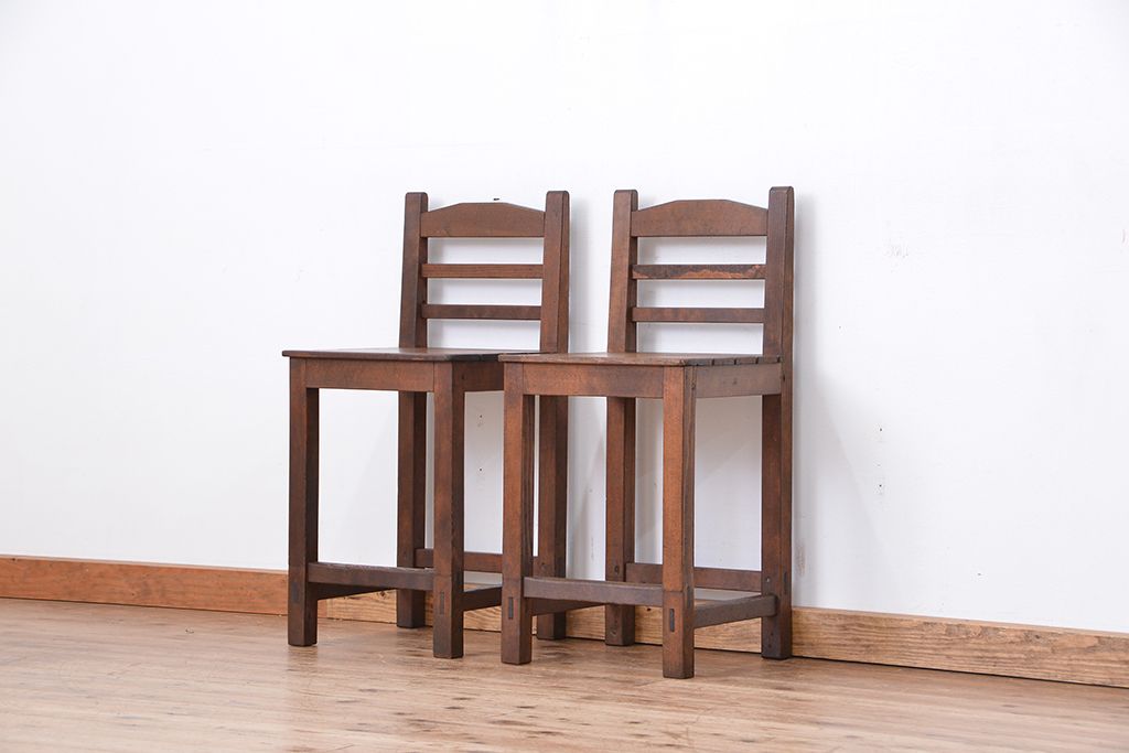 レトロ家具　昭和レトロ　1970年代シンプルな椅子　2脚セット