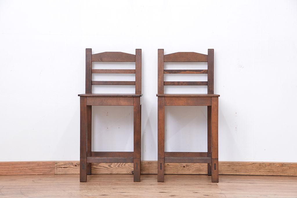 レトロ家具　昭和レトロ　1970年代シンプルな椅子　2脚セット