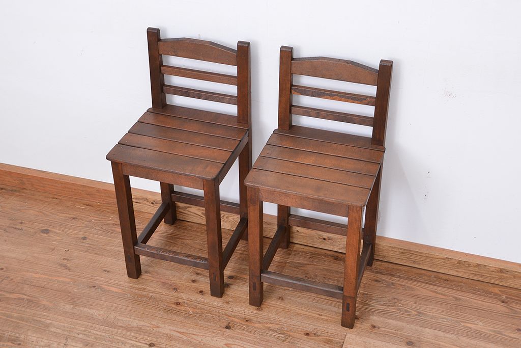 レトロ家具　昭和レトロ　1970年代シンプルな椅子　2脚セット