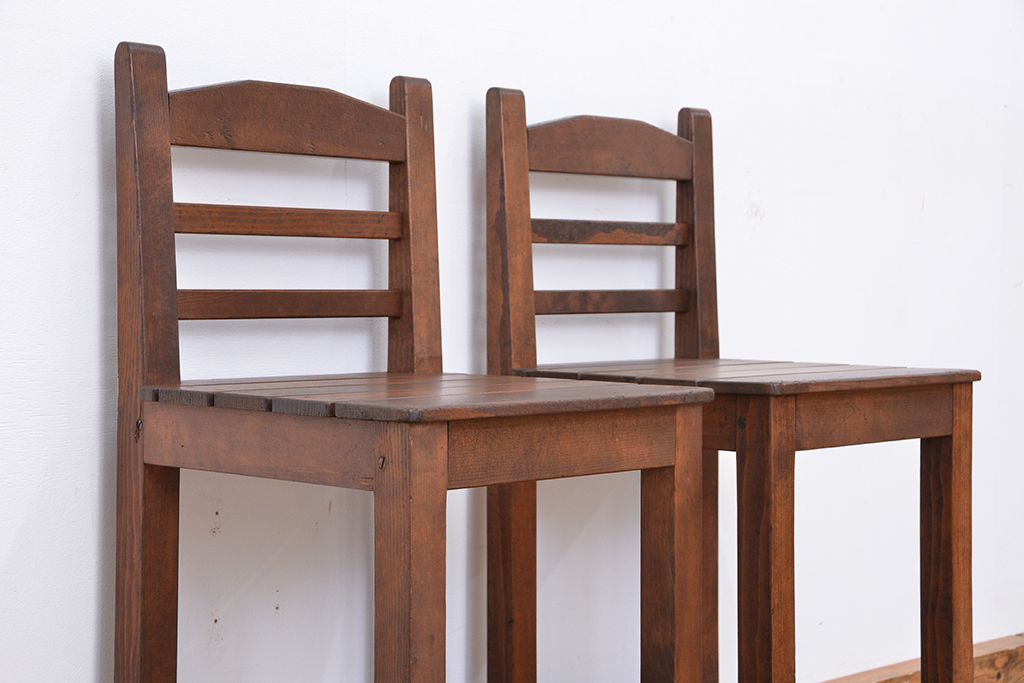 レトロ家具　昭和レトロ　1970年代シンプルな椅子　2脚セット