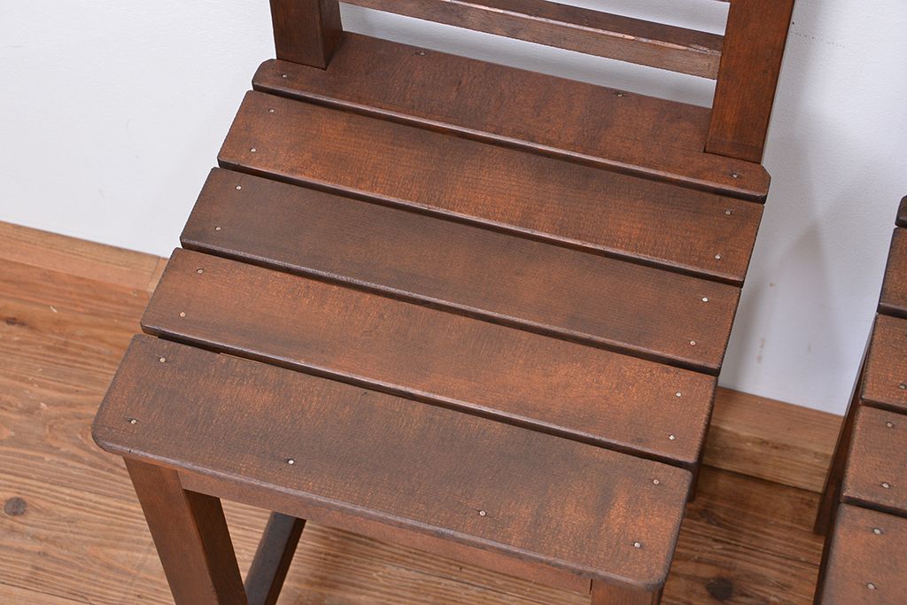 レトロ家具　昭和レトロ　1970年代シンプルな椅子　2脚セット