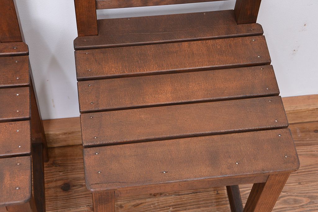 レトロ家具　昭和レトロ　1970年代シンプルな椅子　2脚セット
