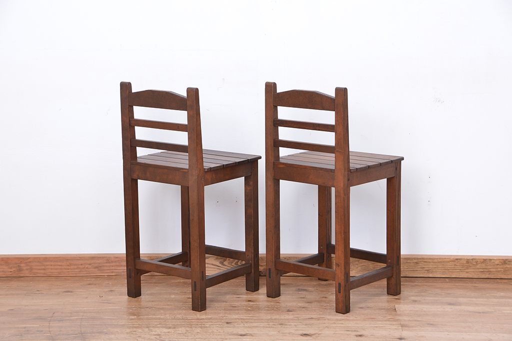 レトロ家具　昭和レトロ　1970年代シンプルな椅子　2脚セット