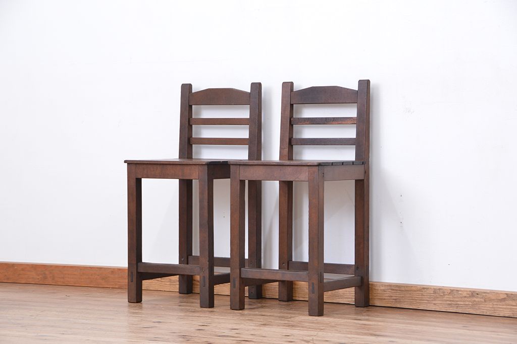 レトロ家具　昭和レトロ　1970年代シンプルな椅子　2脚セット
