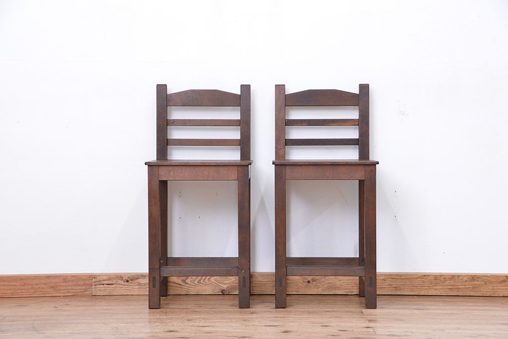 レトロ家具　昭和レトロ　1970年代シンプルな椅子　2脚セット