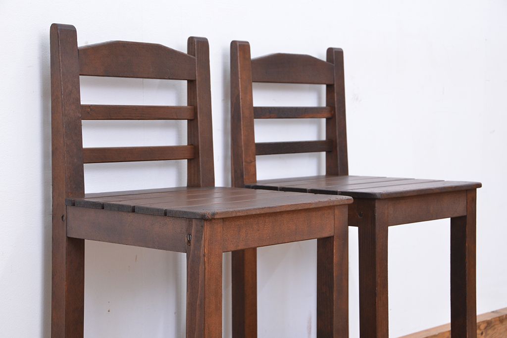 レトロ家具　昭和レトロ　1970年代シンプルな椅子　2脚セット