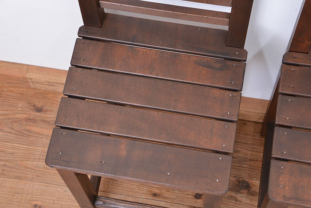 レトロ家具　昭和レトロ　1970年代シンプルな椅子　2脚セット
