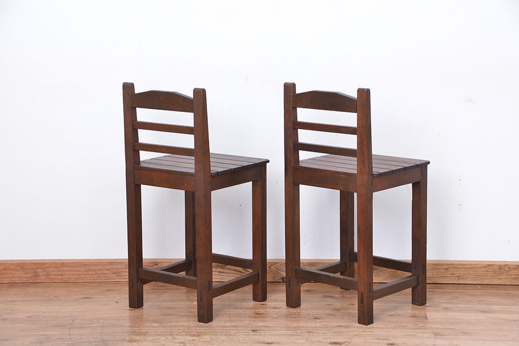 レトロ家具　昭和レトロ　1970年代シンプルな椅子　2脚セット