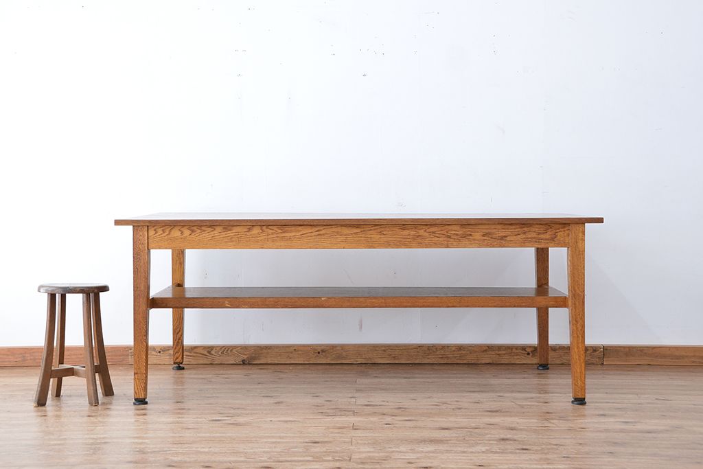 アンティーク家具　1960〜70年代　古い学校の使い込まれた大きな作業台?(テーブル、机)