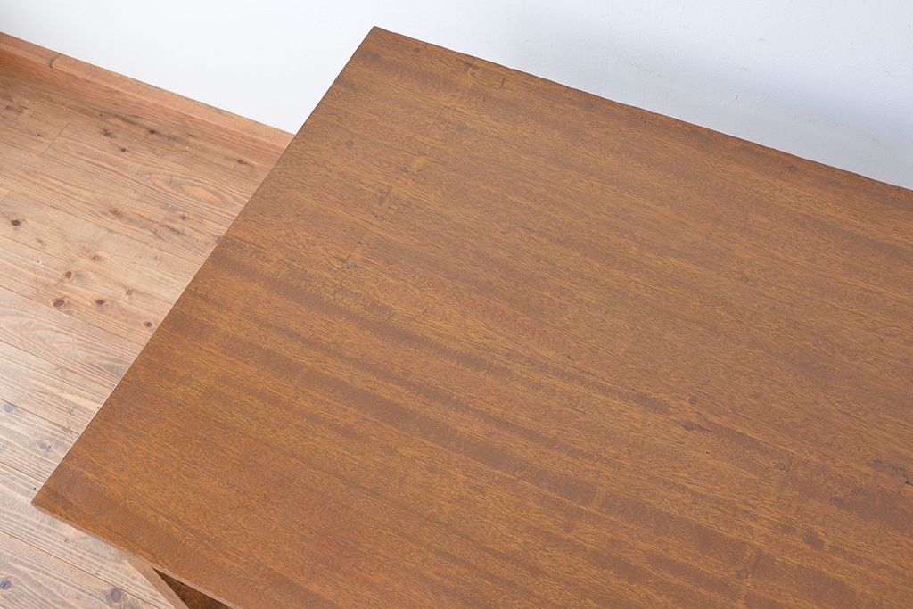 アンティーク家具　1960〜70年代　古い学校の使い込まれた大きな作業台(テーブル、机)
