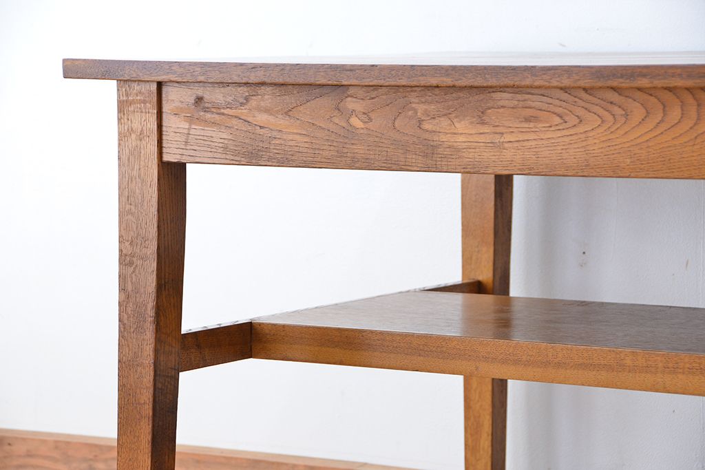 アンティーク家具　1960〜70年代　古い学校の使い込まれた大きな作業台(テーブル、机)
