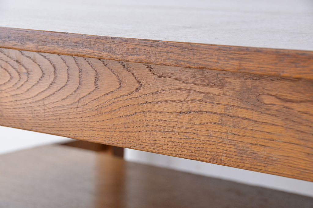 アンティーク家具　1960〜70年代　古い学校の使い込まれた大きな作業台(テーブル、机)