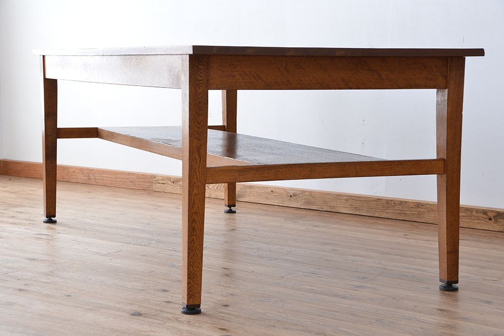レトロ家具 昭和レトロ 古い学校の大きな木製作業台(テーブル・机) | ラフジュ工房