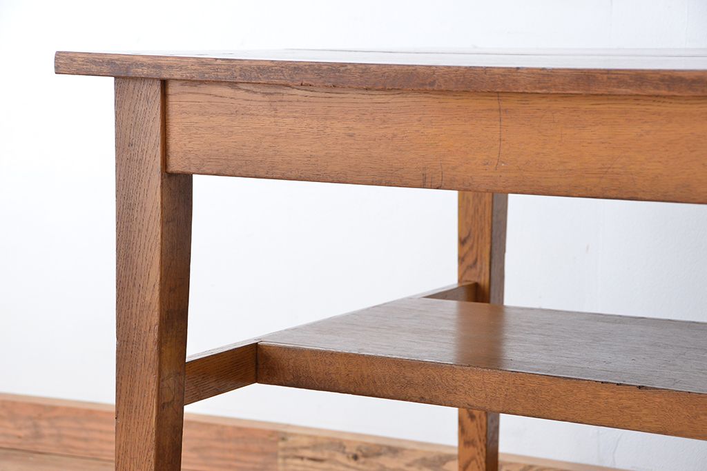 レトロ家具 昭和レトロ 古い学校の大きな木製作業台(テーブル・机) | ラフジュ工房