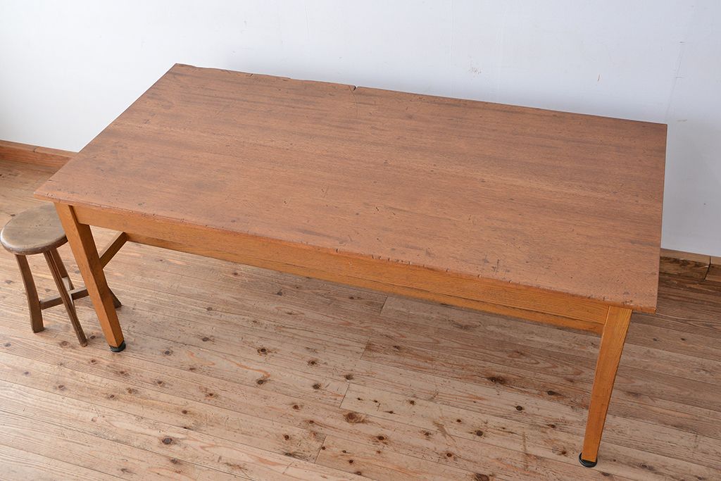 アンティーク家具　1960〜70年代　古い学校の使い込まれた大きな作業台?(テーブル、机)