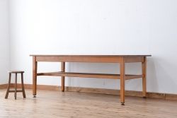 アンティーク家具　1960〜70年代　古い学校の使い込まれた大きな作業台?(テーブル、机)