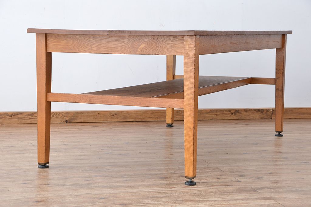アンティーク家具　1960〜70年代　古い学校の使い込まれた大きな作業台?(テーブル、机)