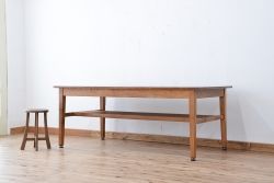 アンティーク家具　1960〜70年代　古い学校の使い込まれた大きな作業台(テーブル、机)