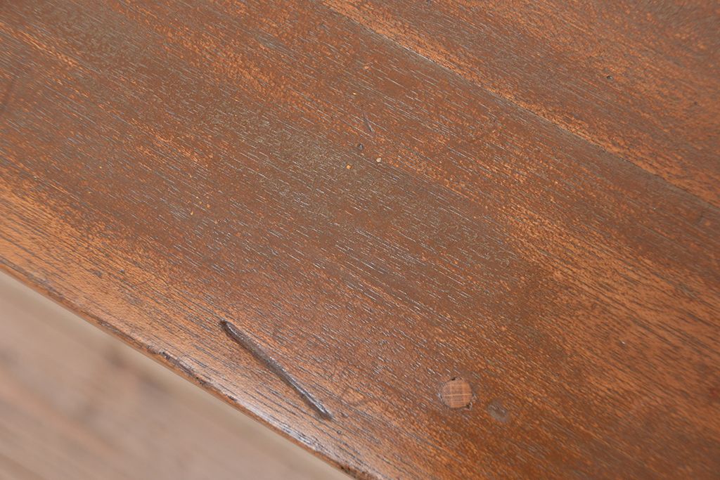 アンティーク家具　1960〜70年代　古い学校の使い込まれた大きな作業台(テーブル、机)