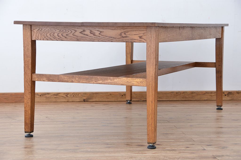 アンティーク家具　1960〜70年代　古い学校の使い込まれた大きな作業台(テーブル、机)
