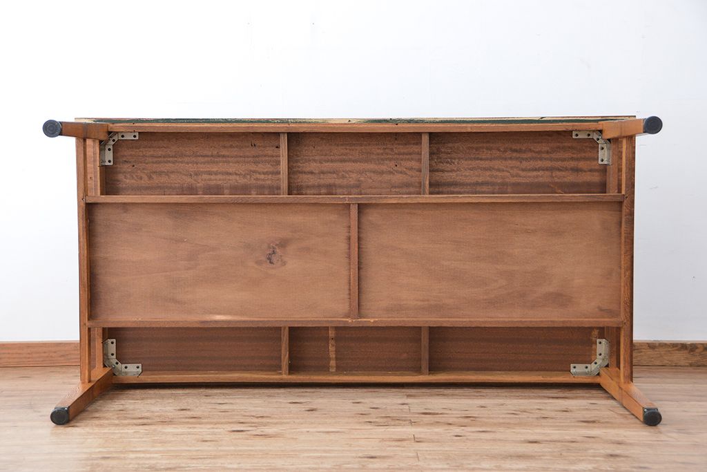 アンティーク家具　1960〜70年代　古い学校の使い込まれた大きな作業台(テーブル、机)
