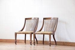 アンティーク家具　イギリスアンティーク　象嵌チェア(椅子、イス)　2脚セット(ジャンク)