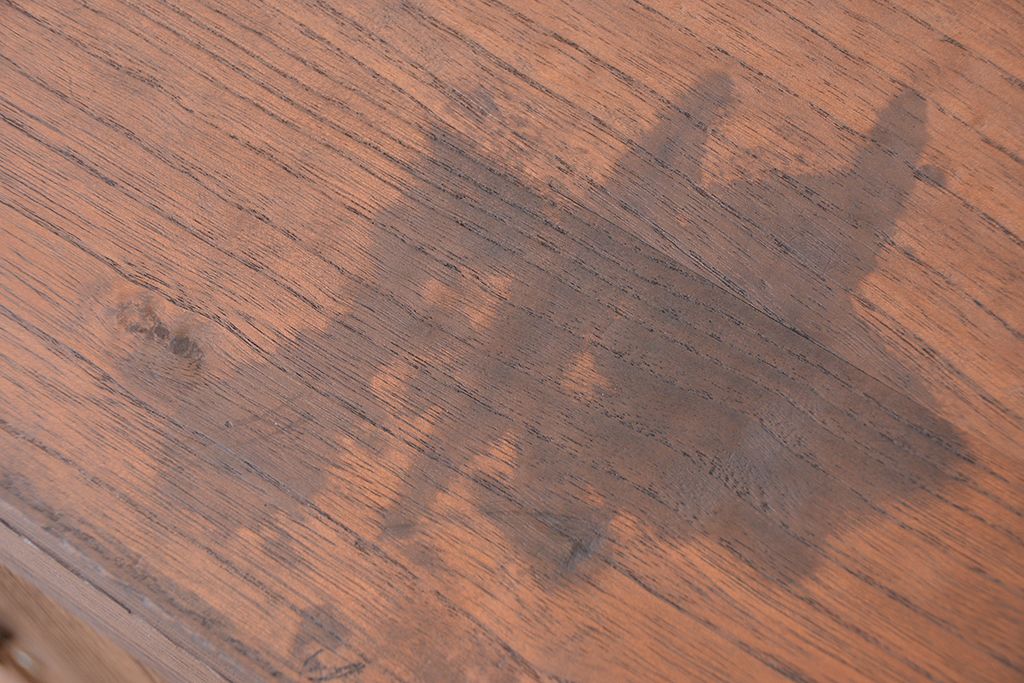 レトロ家具　昭和レトロ　古い木の脚付き観音開き収納棚(ローボード)