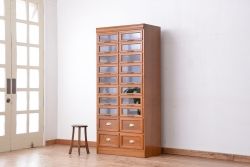 アンティーク家具　1970年頃 海外製 縦型 引き出し シャツケース(ガラスケース/ショーケース)