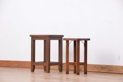 アンティーク家具　アンティーク　シンプルな角スツール　2脚セット(椅子)