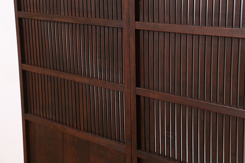 古民具・骨董　重厚な平格子戸　2枚セット