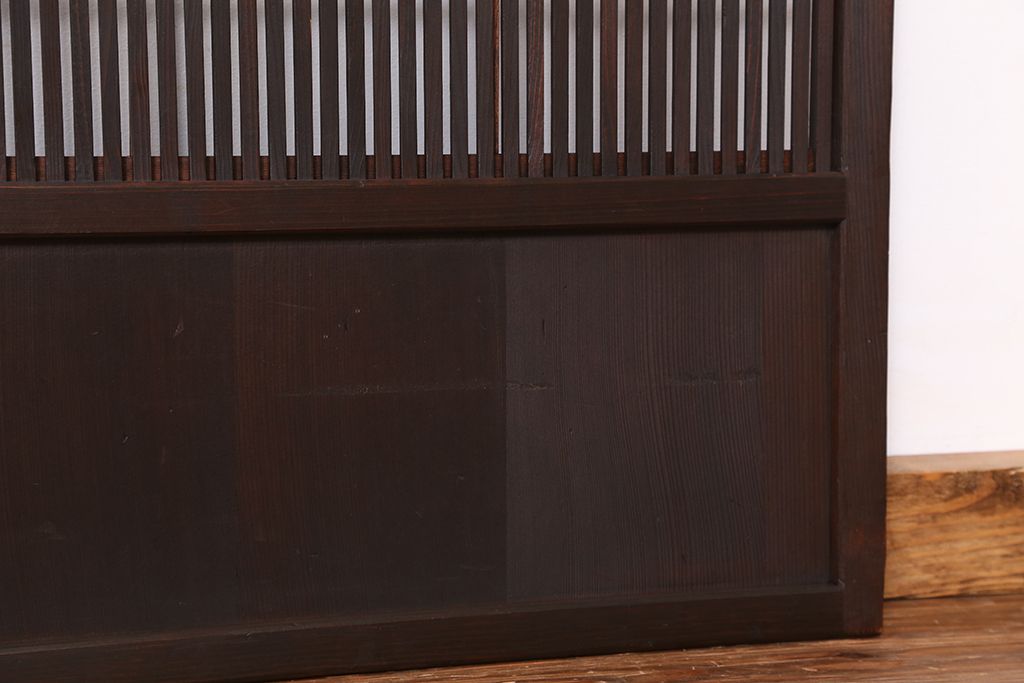 ★古民具・骨董　繊細で上質な裏障子付き格子戸　2枚セット