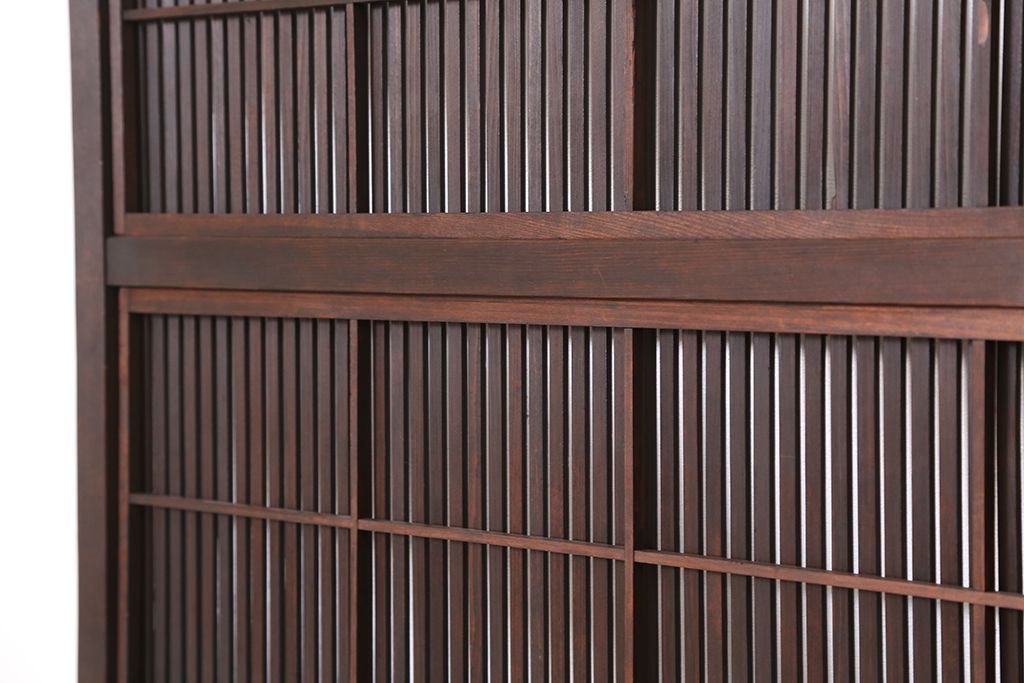 ★古民具・骨董　繊細で上質な裏障子付き格子戸　2枚セット